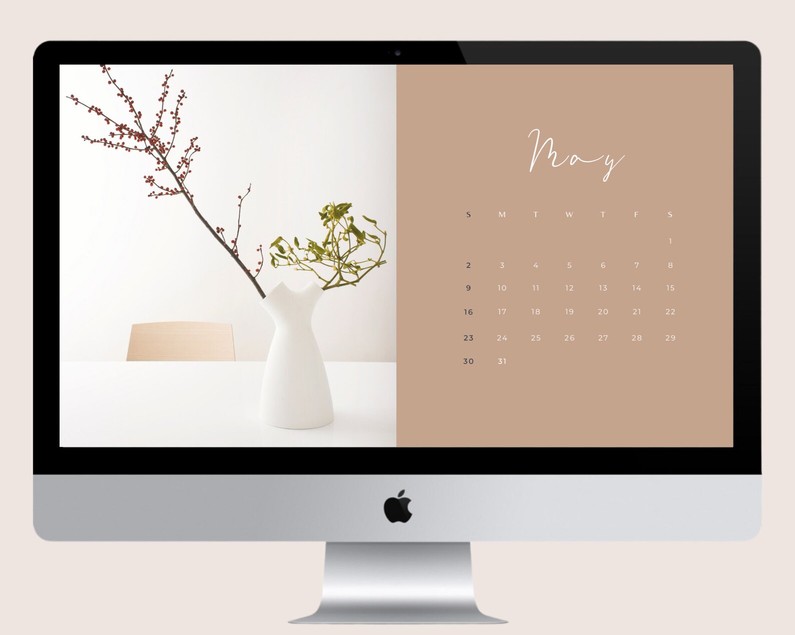 2021 Calendar Desktop Wallpaper Minimalist Computer - Etsy España