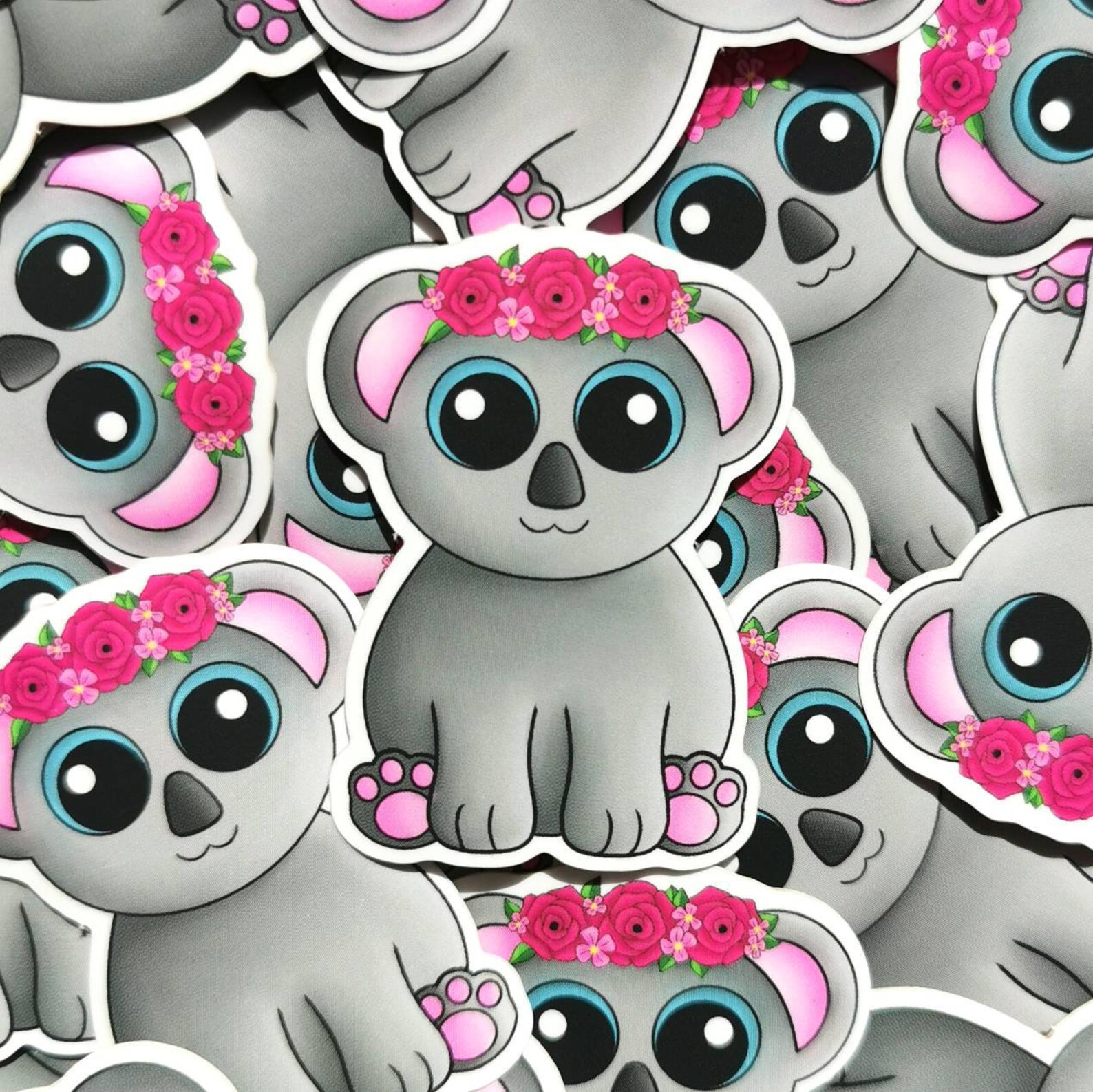 Koala Matte Sticker Floral Koala 5cm Cute Kawaii Animal Soft Etsy UK