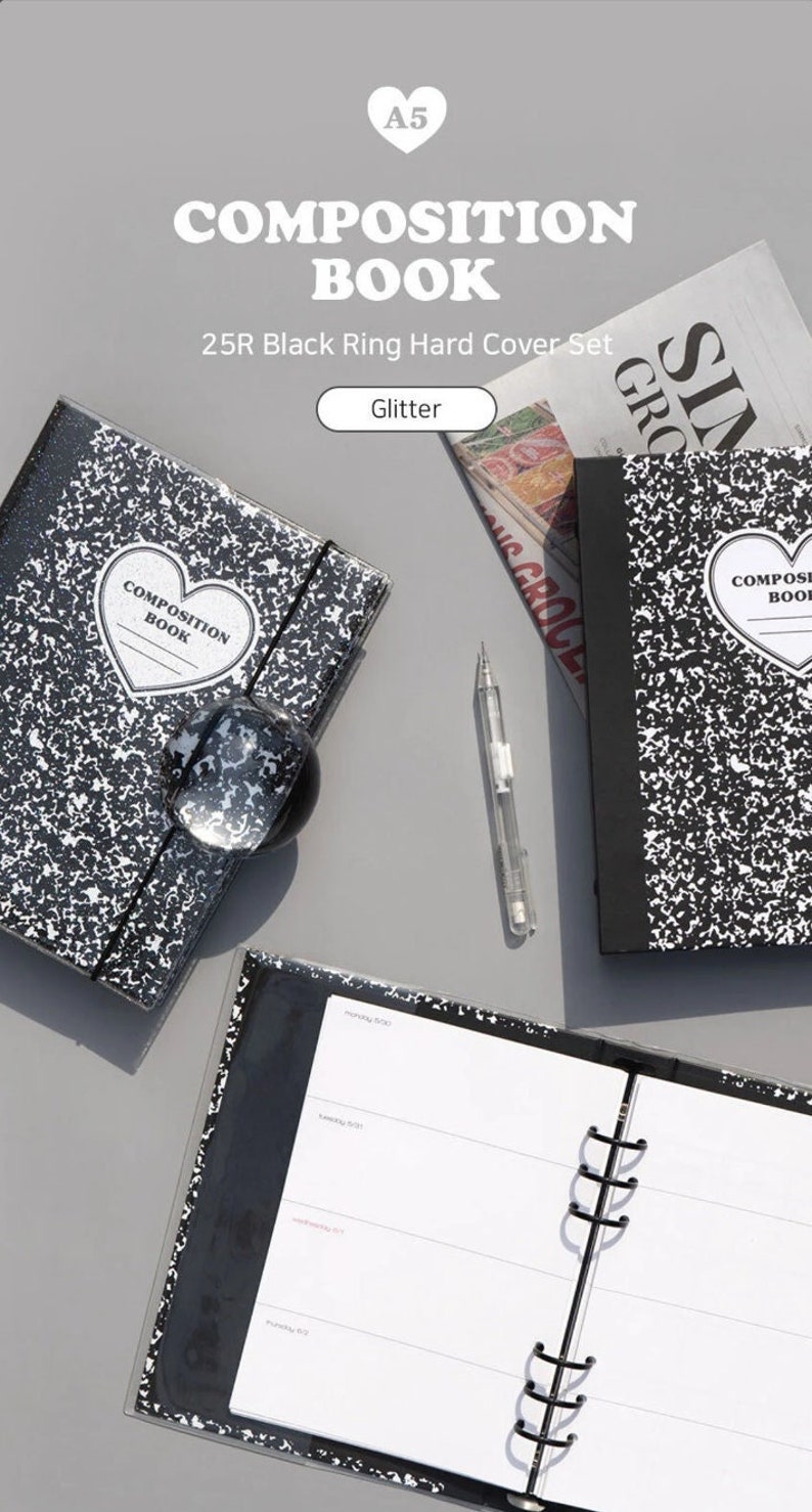 A5 Composition Ring Binder 4 Colors Hardcover 6 Ring Binder Etsy