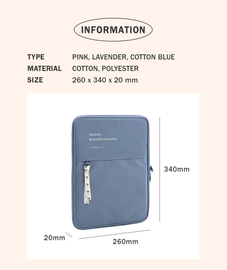 Cute Laptop Sleeve 13 MacBook Pro Case High Quality iPad Pro 12.9 Protective Case Comfort Zipper Sleeve MacBook Air Organizer image 10