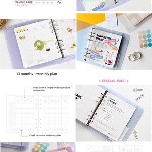 A6 WIDE PLANNER 5 Colors Undated Planner A6 wide diary Extra wide planner Twinkle Planner Hologram Planner A5 Study Planner image 4