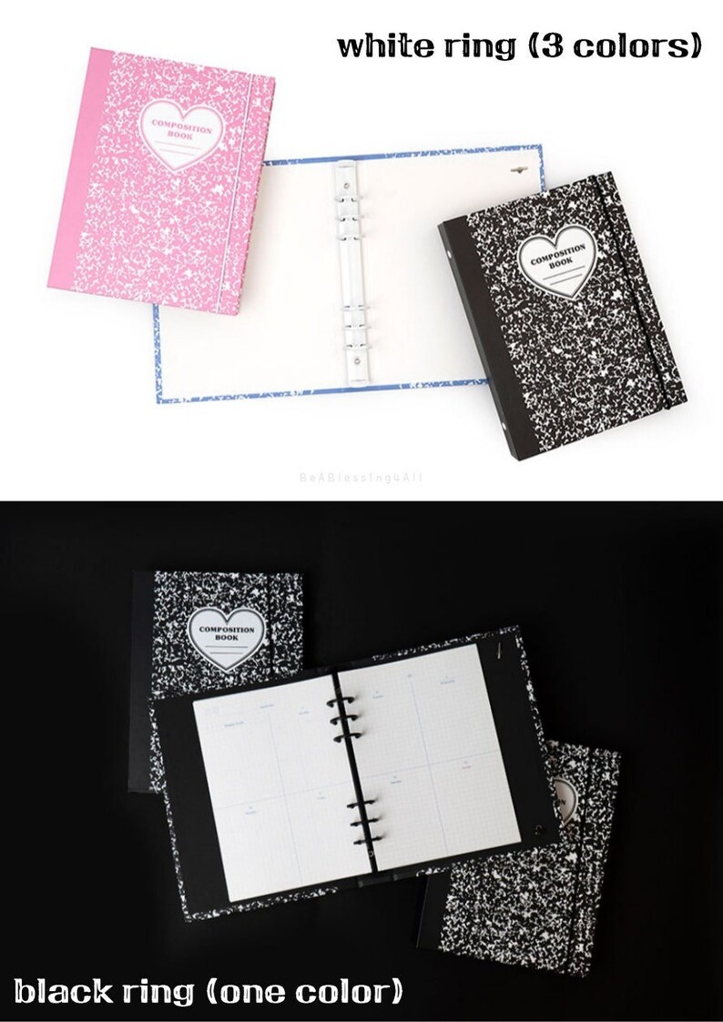 A5 Composition Ring Binder 4 Colors Hardcover 6 Ring Binder Etsy