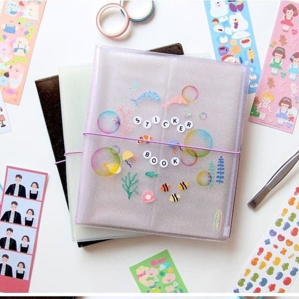 Twinkle Seal Sticker Book [3 colors] Sticker File | Sticker Storage / Deco Stickers Album / Sticker Pockets / Seal Sticker Binder Organizer