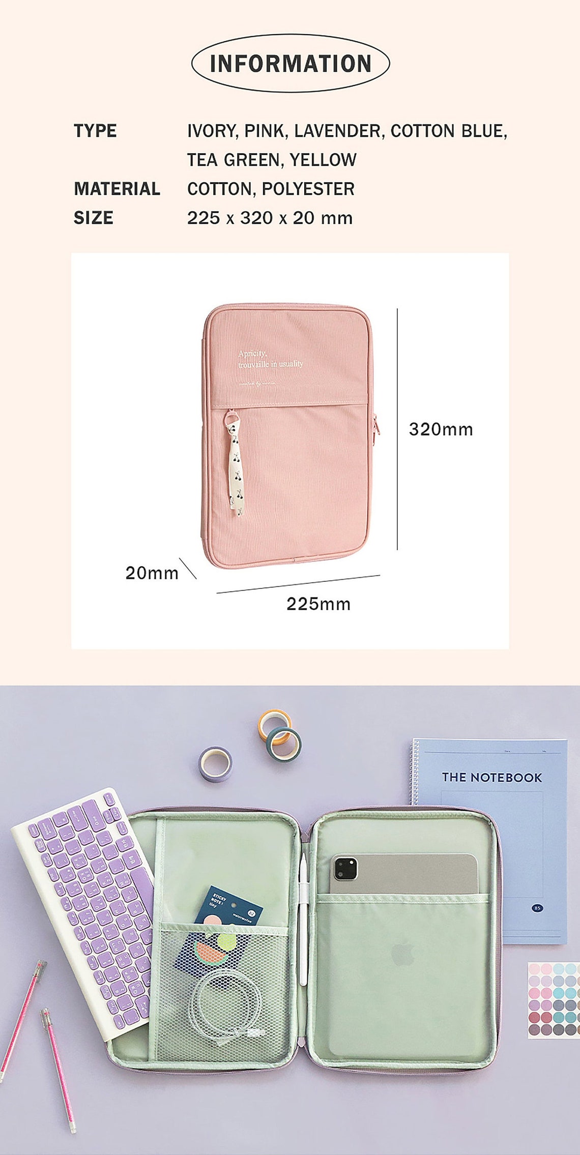 IPad Pouch 6 Colors Canvas / iPad Air 10.2 / iPad Pro 11 Etsy