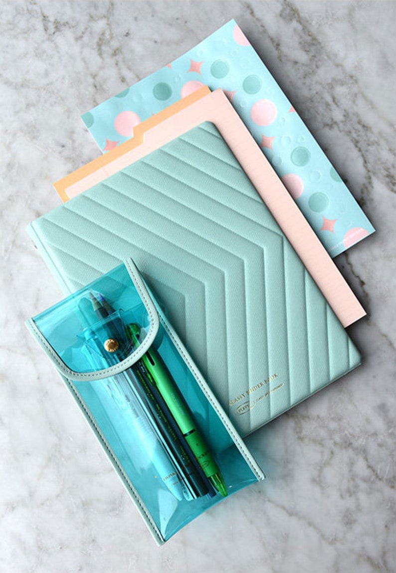 Fluorescent Transparent Pencil Case 7 Colors PVC Pencil Etsy