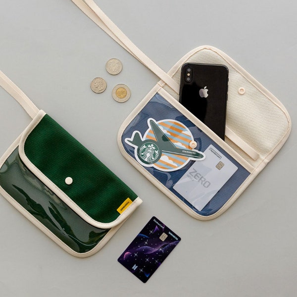 Canvas Phone Bag | Trendy Mobile Pouch | 100% Cotton Canvas | Women Shoulder Bag | iPhone purse | Clear Window Pocket Purse | Minimal Life