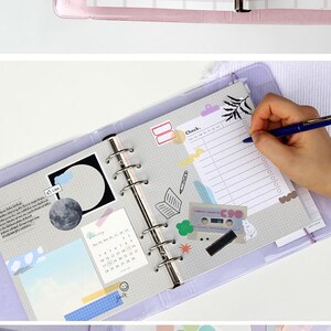 A6 WIDE PLANNER 5 Colors Undated Planner A6 wide diary Extra wide planner Twinkle Planner Hologram Planner A5 Study Planner image 5