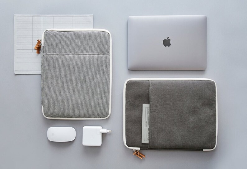 MacBook Pro 13 Case [3 Types] Natural Canvas Laptop Sleeve 13 inch | 2021 MacBook Air 14' Pouch | iPad Pro 12.9 Case | Unique Laptop Sleeves 