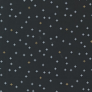 Moda - SHIMMER - Quilt Fabric-by-the-1/2 yard Zen Chic 1845 16M  Black, White and Metallic   Multiple units cut in one continuous piece.