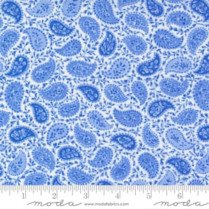 Moda - SUMMER BREEZE - Quilt Fabric-by-the-1/2 yard by MODA 33614 - 12 Paisley Blender in Ivory