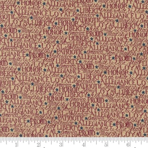 Moda - MY COUNTRY - Quilt Fabric  by Kathy Schmitz  7042 - 15 My Country Wheat