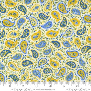 Moda - SUMMER BREEZE - Quilt Fabric-by-the-1/2 yard by MODA 33614 - 11 Paisley Blender in Ivory Multi