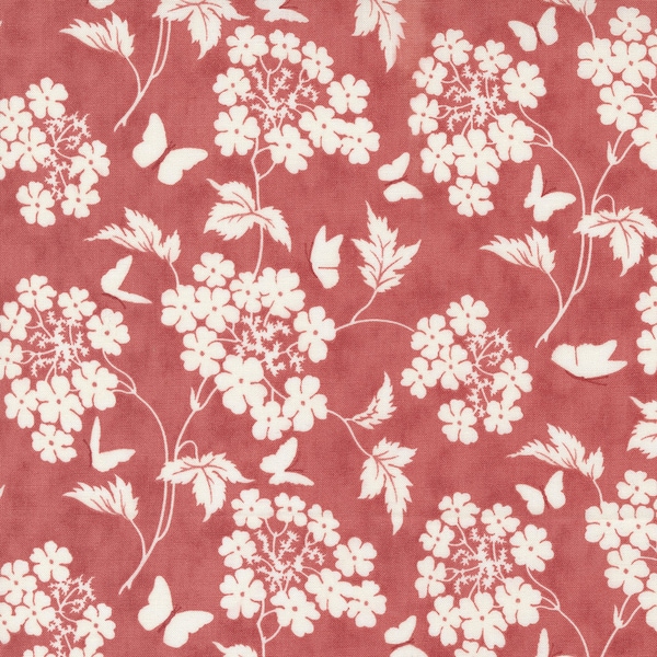 Moda - BLISS -  by 3 Sisters    —   Quilt Fabric-by-the-1/2 yard by  44311 14   Rose  with White  Flowers