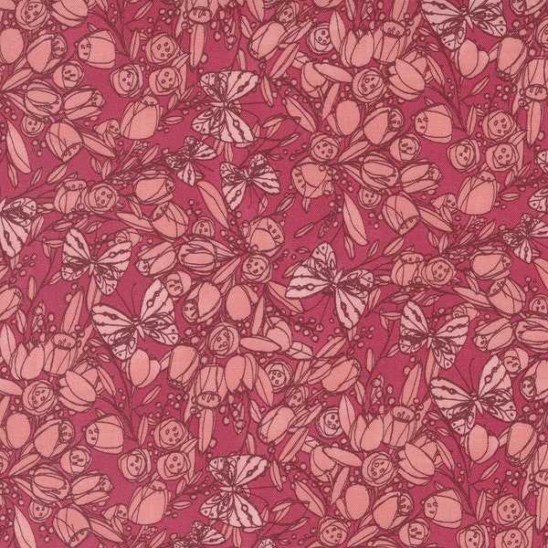 Moda - TULIP TANGO -  Quilt Fabric-by-the-1/2 yard by Robin Pickens.  48712 18 - Tulip