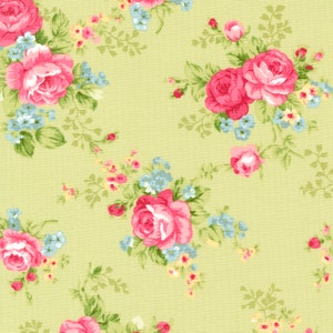 Moda - ELLIE - Fabric-by-the-1/2 yard  Brenda Riddle Designs 18760 14 Green Multiple Units are cut as continuous piece.