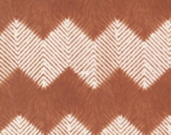 Moda Fabrics - KAWA - Quilt Fabric-by-the-1/2 yard by Debbie Maddy   48083 20   Rust   Zig Zag   Pattern