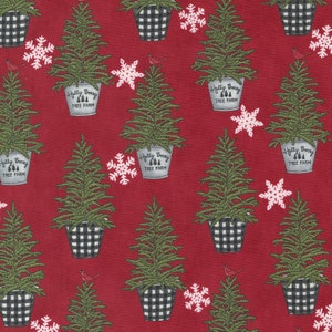 Moda Fabrics - HOLLY BERRY TREE farm - Quilt Fabric-by-the-1/2 yard by Primitive Gatherings 56033 12 - Berry Red