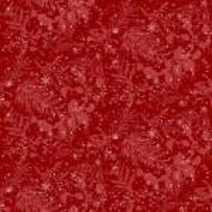 May include: A seamless pattern featuring a deep red floral design. The pattern includes various stylized flowers and foliage, creating a dense and textured appearance. The overall effect is a rich, monochromatic design suitable for fabric or wallpaper.