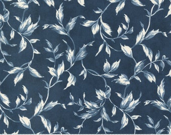 Moda - CASCADE - Quilt Fabric-by-the-1/2 yard by Three Sisters 44324 15 Floral  Leaves Midnight Multiple Units cut in one continuous piece.