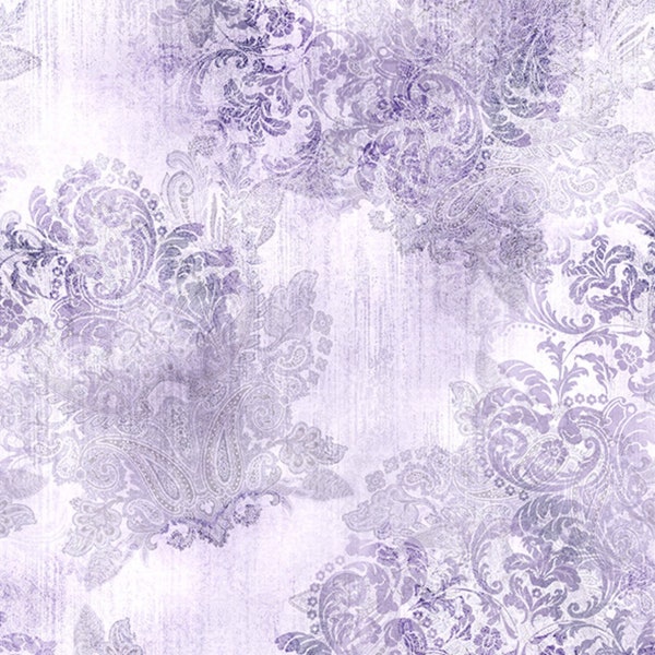 Hoffman Fabrics - VINTAGE FARMHOUSE - Quilt Fabric-by-the-1/2 yard by McKenna Ryan MRD10 - 70 Paisley in Lavender