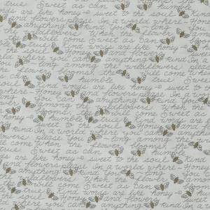 Moda - HONEY & LAVENDER - Quilt Fabric by the 1/2 yard by Deb Strain 56084 15  Gray Gold Lavender  Bees and Flowers