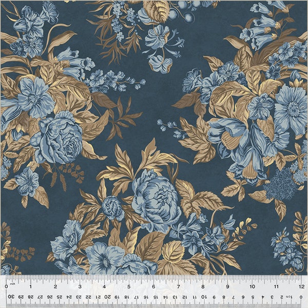 Windham  -  OXFORD  -  Fabric-by-the-1/2 yard  Oxford  53889-1  Mid 1800s English Garden Multiple units cut in one continuous piece.