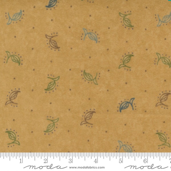 Moda - FALL FANTASY FLANNEL - Quilt Fabric-by-the-1/2 yard by Holly Taylor 6843 - 13F Leaf Tie Print in Grain