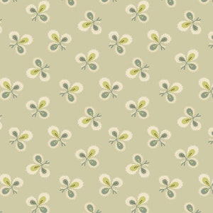 Andover - LADY TULIP by Edyta Sitar of Laundry Basket Quilts - Quilt Fabric-by-the-1/2 yard 189 N Cloverleaf in French Beige