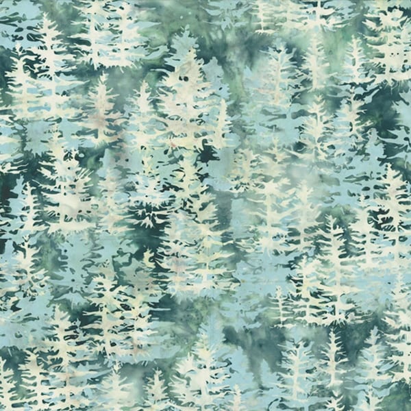 Hoffman Fabrics - BALI BATIKS - Quilt Fabric-by-the-1/2 yard by McKenna Ryan MR24 - 247 Pine Trees in Juneau