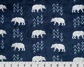 Shannon - BEARFOOT NAVY - 58/60" Cuddle Fabric-by-the-1/2 yard   Navy
