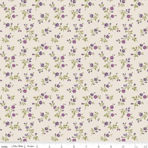 Riley Blake- ANNE Of GREEEN GABLES -Fabric-by-the-1/2 yard by Riley Blake C13854-Cream Floral Multiple units cut in one continuous piece.
