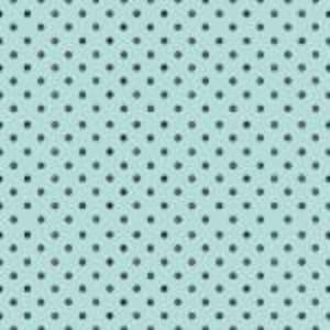 May include: A teal blue background with a repeating pattern of small, dark gray dots.