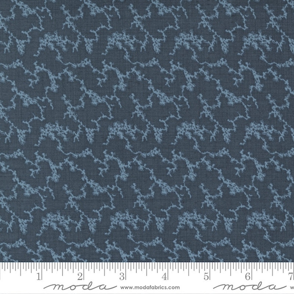 Moda Fabrics - BLEU DE FRANCE - Quilt Fabric-by-the-1/2 yard by French General   13938 17  Indigo Birds, Floral, Branches Blues