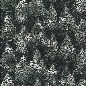 Hoffman Fabrics - BALI BATIKS - Quilt Fabric-by-the-1/2 yard by McKenna Ryan MR20 - 55 Snowy Trees in Charcoal