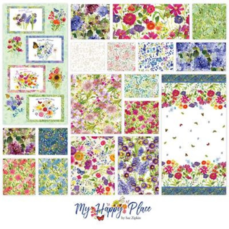 Clothworks Fabrics MY HAPPY PLACE Quilt Fabricbythe1/2 Etsy