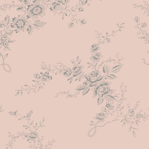 Andover - MOONSTONE by Edyta Sitar of Laundry Basket Quilts - Quilt Fabric-by-the-1/2 yard 9452 E Bells of Ireland in Powder Pink