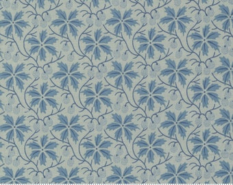 Moda Fabrics - BLEU DE FRANCE - Quilt Fabric-by-the-1/2 yard by French General   13934 14 Ciel Blue Birds, Floral, Branches Blues
