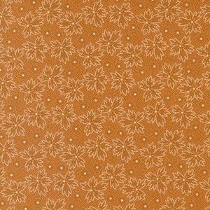 May include: A seamless pattern featuring a repeating design of white stylized flowers on a brown background.