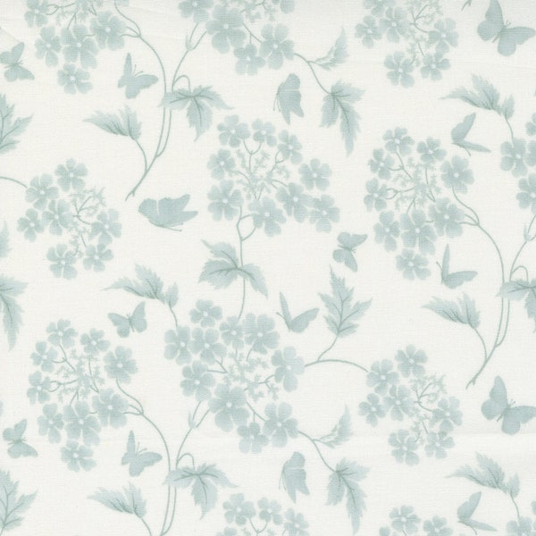 Moda - BLISS -  by 3 Sisters    —   Quilt Fabric-by-the-1/2 yard by  44311 11  White with Green Flowers