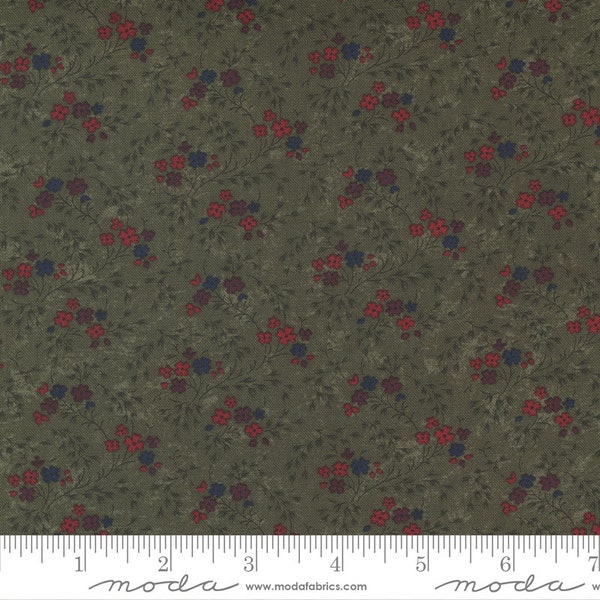 Moda Fabrics - CLOVER BLOSSOM FARM - Quilt Fabric-by-the-1/2 yard by Kansas Troubles Quilters   9711 15   Leaf    Floral Pattern