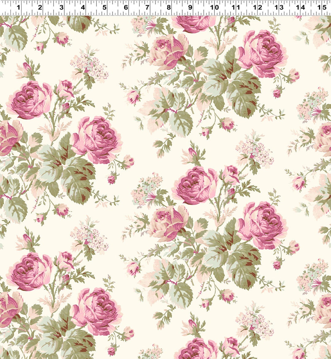 Clothworks Fabrics FRENCH ROSES Quilt Fabricbythe1/2 Yard Y39782