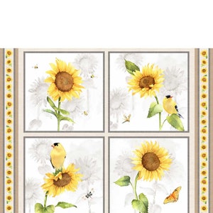 P & B Textiles - SUNFLOWER FIELD - Quilt Fabric-by-the-1/2 yard by Sandy Lynam Clough 04784 PA