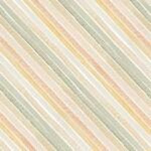 May include: A repeating pattern of diagonal stripes in muted tones of beige, green, peach, and yellow. The stripes have a watercolor effect, with soft edges and variations in color intensity. The design is suitable for fabric or wallpaper.