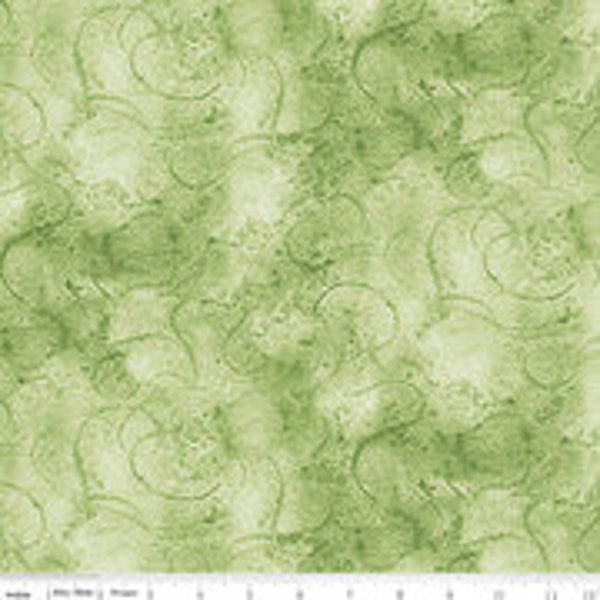 Riley Blake- PAINTER'S WATERCOLOR SWIRL Fabric-by-the-1/2 Yard by J. Wecker Frisch C680 Sage Multiple units cut in one continuous piece