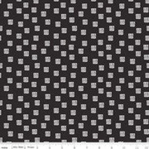 May include: Black and white geometric fabric with a repeating pattern of small squares.