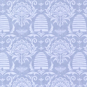 Moda - HONEY & LAVENDER - Quilt Fabric by the 1/2 yard by Deb Strain 56082  29  Gray Gold Lavender  Bees and Flowers