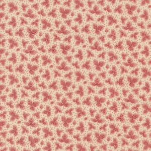 May include: A seamless pattern of red berry sprigs on a cream background. The berries are clustered together in a repeating pattern.