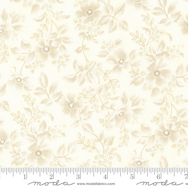 Moda - CASCADE - Quilt Fabric-by-the-1/2 yard by Three Sisters 44321 11 Floral  Leaves Midnight Multiple Units cut in one continuous piece.