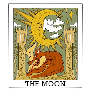 The Moon II - Zodiac - Star Sign - Boho - Tarot - Astrology - Witch - Magic  Tarot Cards - Witchcraft - Poster - Decor - Poster - Art - Gift