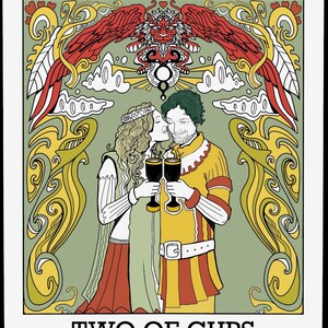 The Two of Cups - Zodiac - Star Sign - Boho - Tarot - Astrology - Witch - Magic - Tarot Cards - Witchcraft - Poster - Decor - Poster - Art